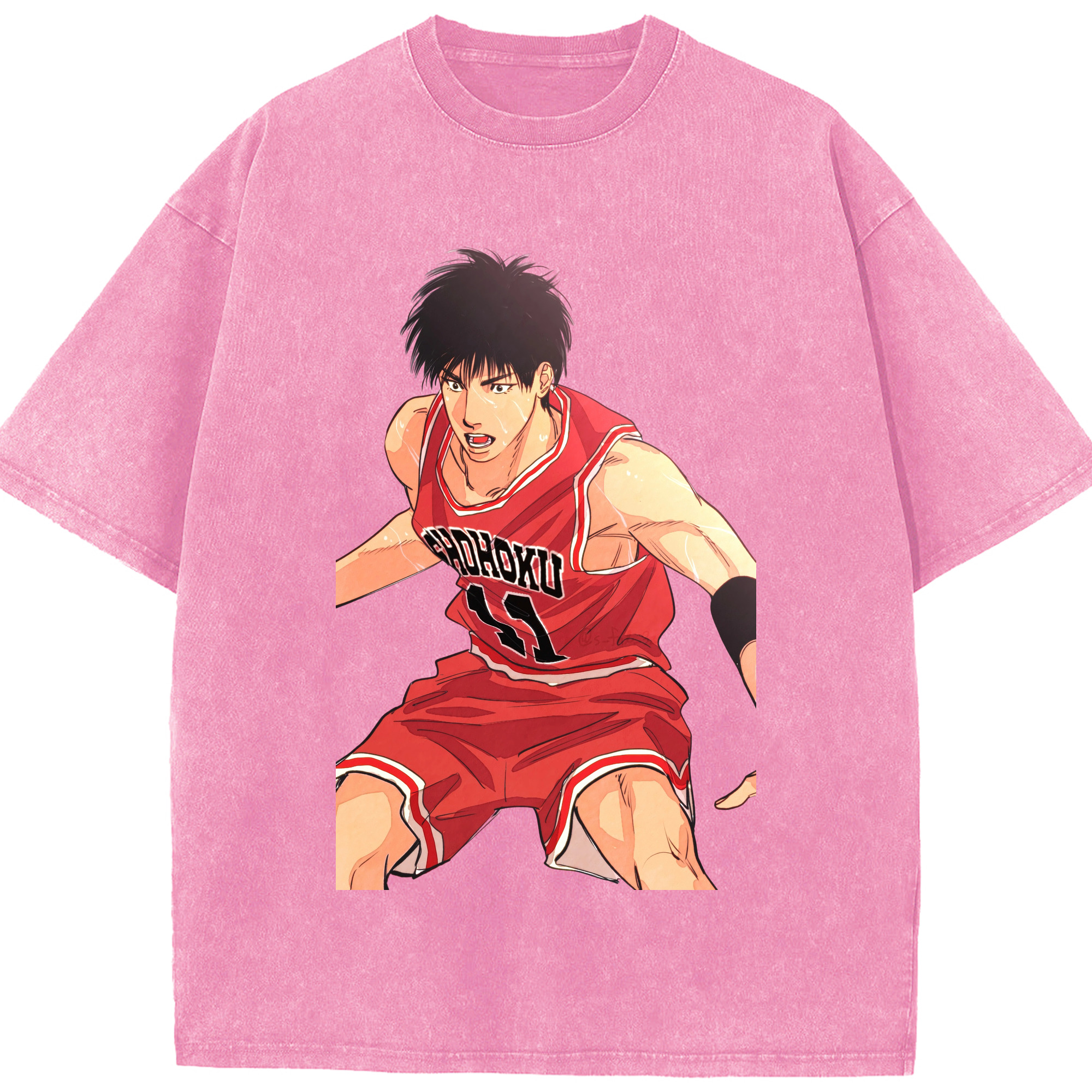（画像用） SLAM DUNK／スラムダンク 綿100% ヴィンテージ風 半袖Tシャツ（フロントプリント）